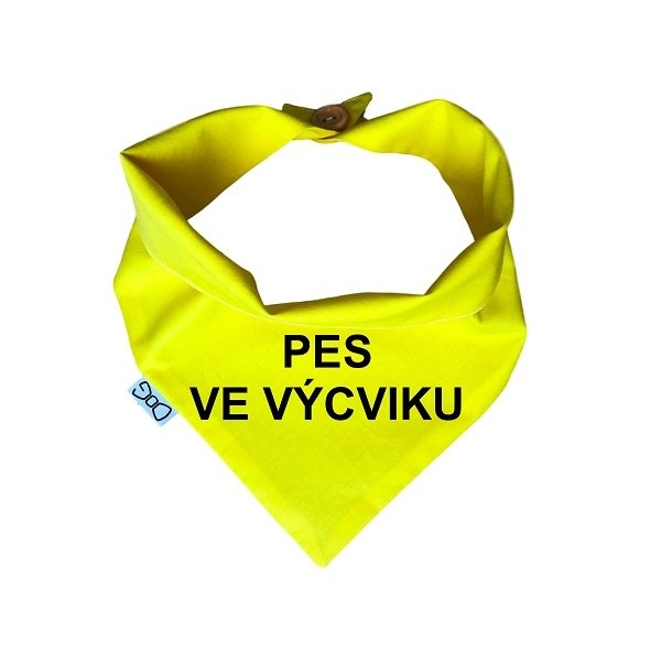 žlutý šátek pro psa