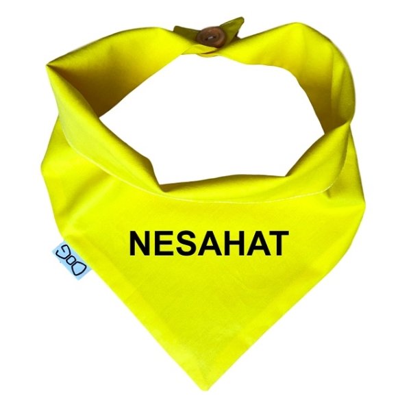 žlutý šátek pro psa